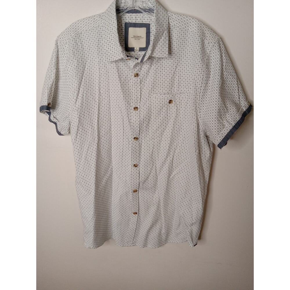 Six Lincoln New York Men’s Size Large Printed Short Sleeve Button Down Shirt